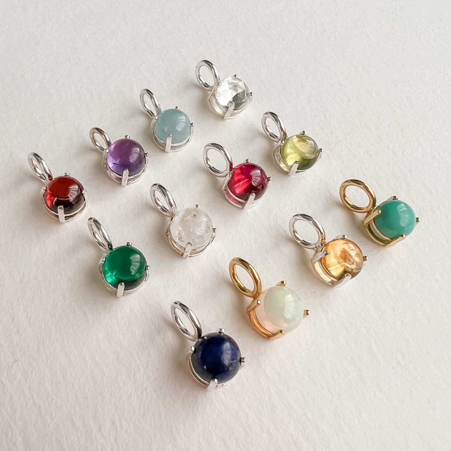 Silver Birthstone Charms