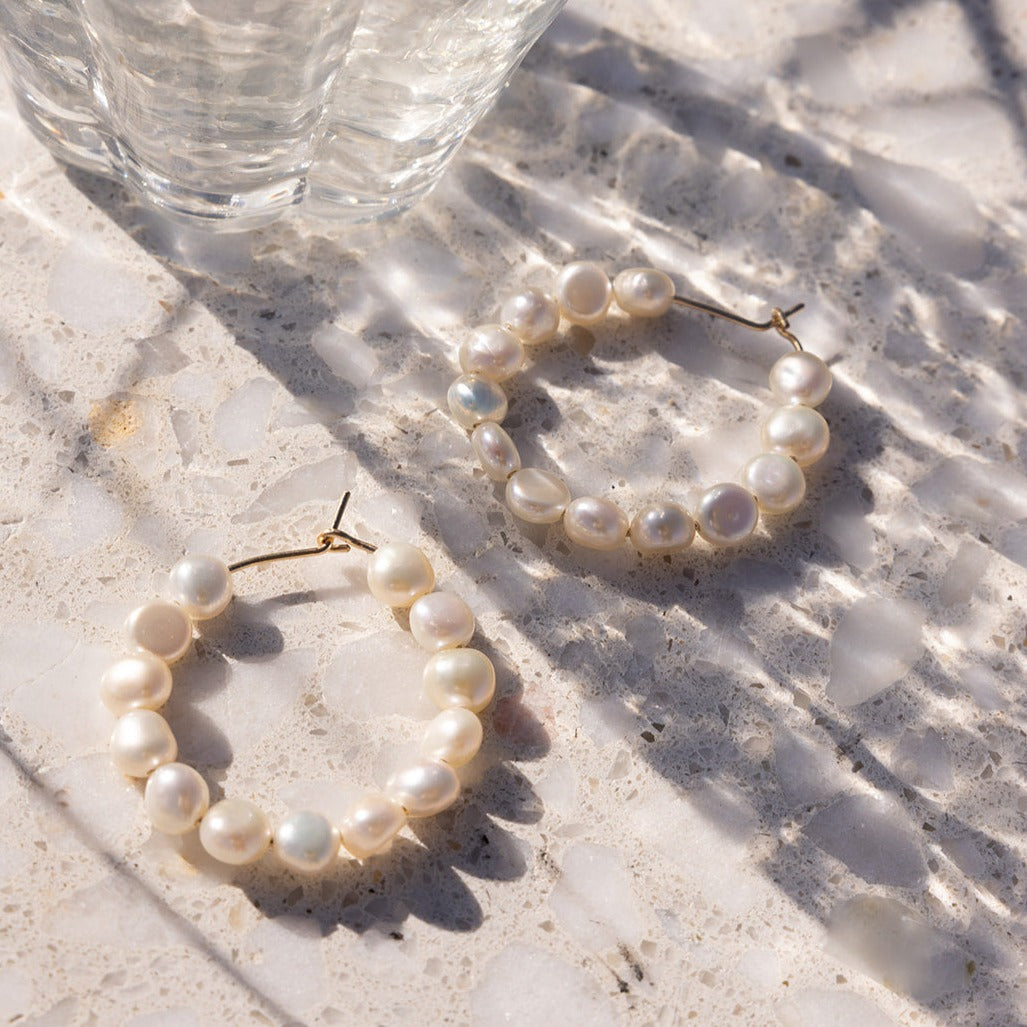 Pearl Hoop Earrings