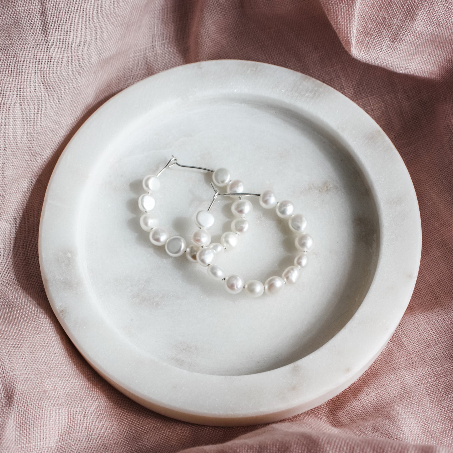 Pearl Hoop Earrings