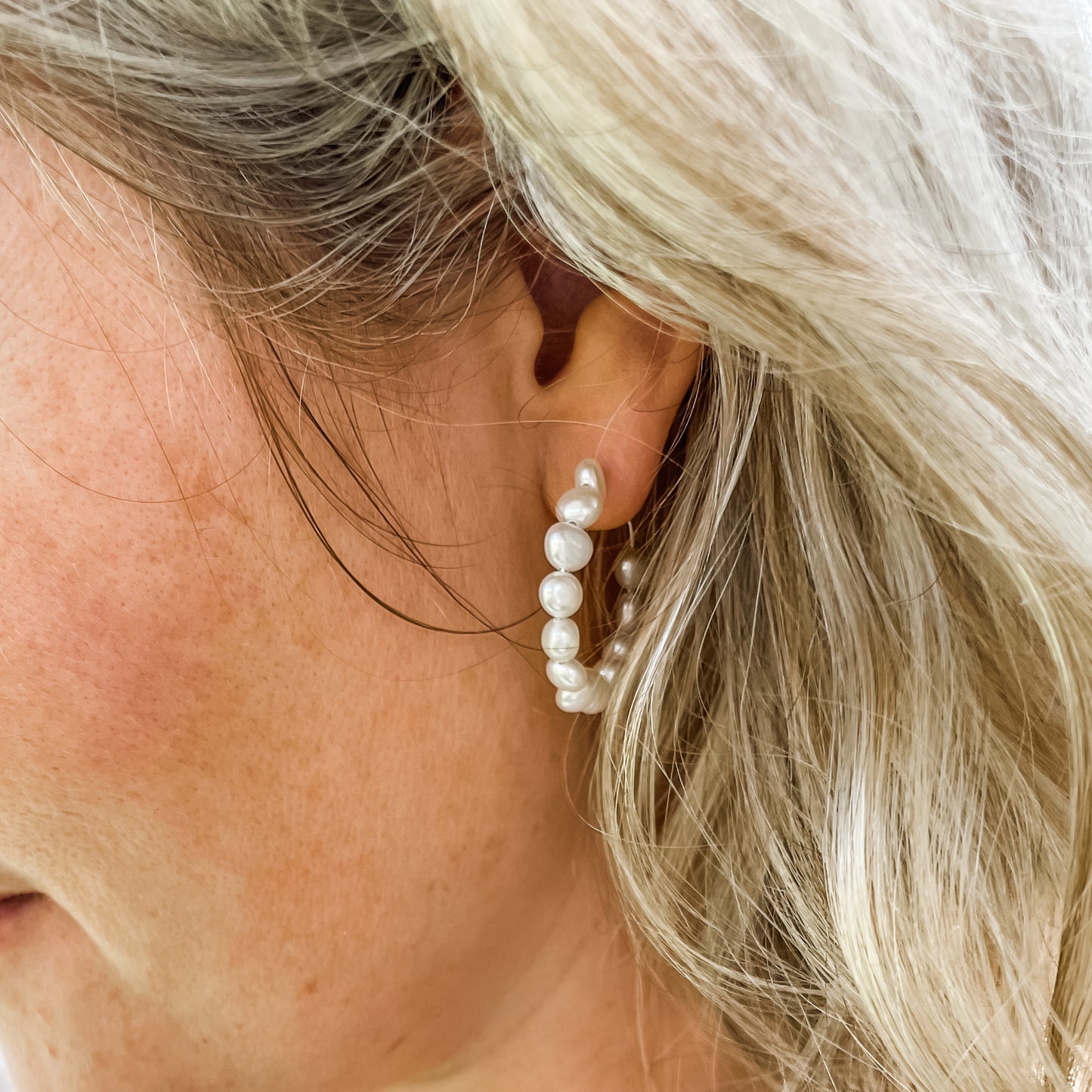 Pearl Hoop Earrings