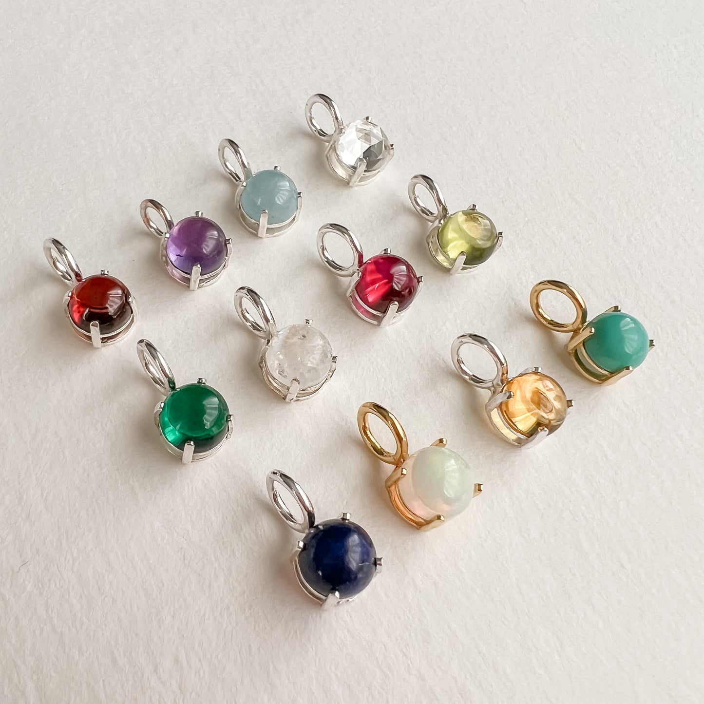 Load image into Gallery viewer, Silver Birthstone Charms
