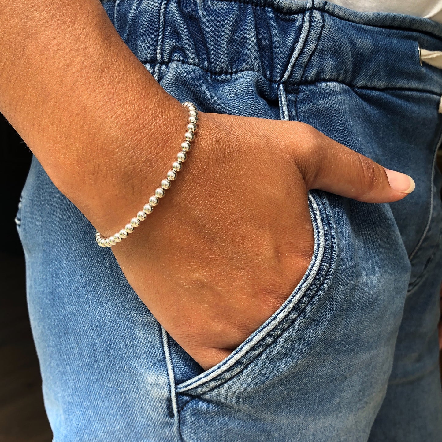 Sterling Silver Bead Bracelet
